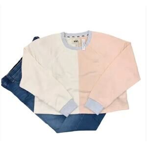 **NWT Madewell MWL Airyterry Colorblock Crop Sweatshirt - SIZE L